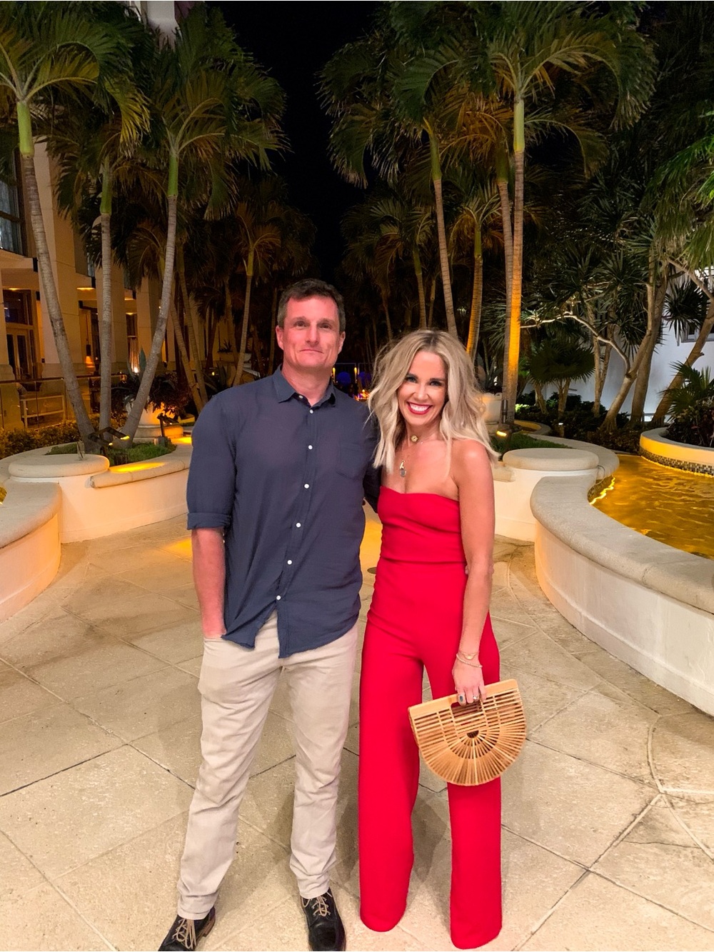 Lulus Red Strapless Wide-Leg Jumpsuit